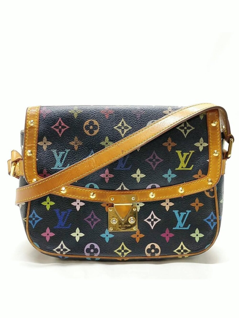 Authentic Louis Vuitton Multicolor Monogram Sologne Bag Black Crossbody - Picture 2 of 16